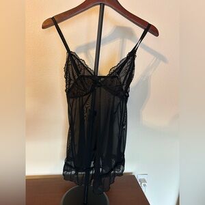 Black Lace Lingerie Baby Doll Dress